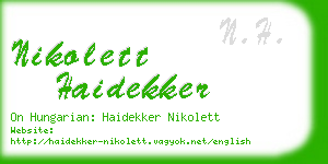 nikolett haidekker business card